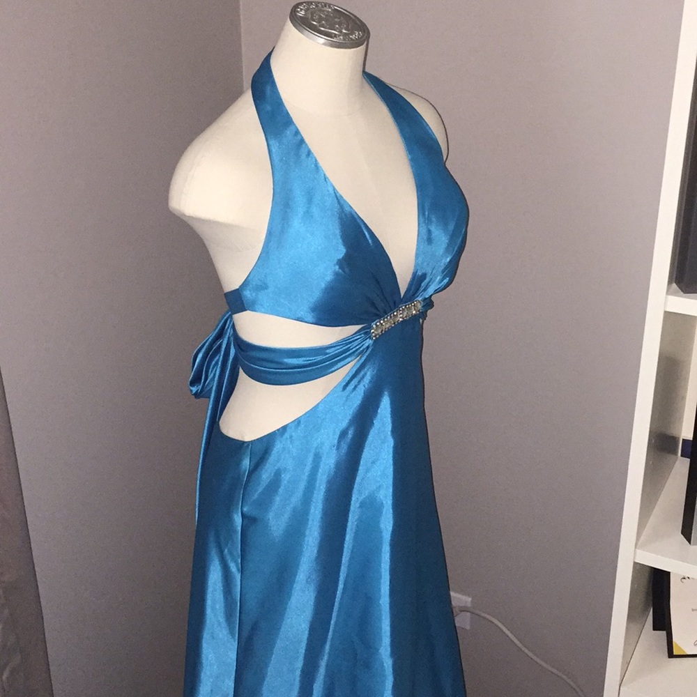 Turquoise Prom Dress - Picture 2 of 5
